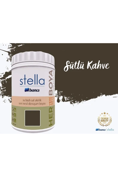 Bianca Stella Su Bazlı Saf Akrilik Boya 1 Litre Sütlü Kahve ürün görseli 1