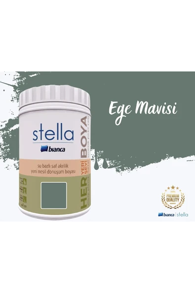 Bianca Stella Su Bazlı Saf Akrilik Boya 1 Litre Ege Mavisi ürün görseli 1