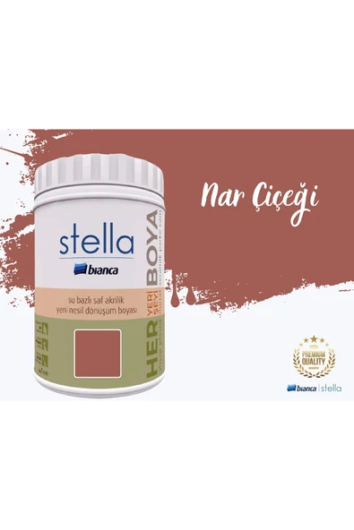 Bianca Stella Su Bazlı Saf Akrilik Boya 1 Litre Nar Çiçeği ürün görseli 1