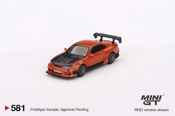 Mini GT MGT00581 1/64 Nissan Silvia S15 D-MAX Metallic Orange ürün görseli 1