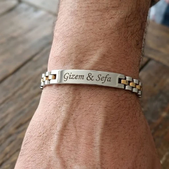 Pigado İsme Kişiye Özel 316L Paslanmaz Çelik Rolex Erkek Bileklik ürün görseli 1