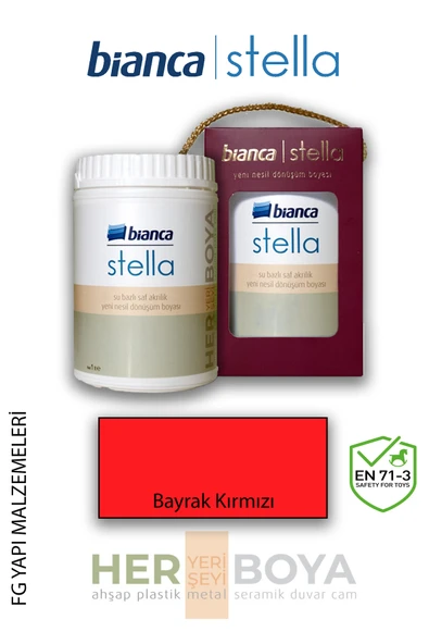 Bianca Stella Su Bazlı Akrilik Boya Bayrak Kırmızı ürün görseli 1