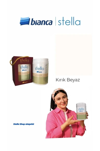 Bianca Stella Su Bazlı Saf Akrilik Boya 500ml - Kırık Beyaz Kırık Beyaz ürün görseli 1