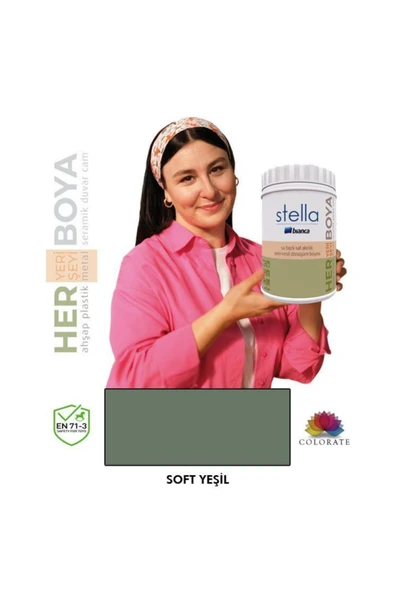 Bianca Stella Serisi Yeni Nesil Yüzey Dönüşüm Boyası - Soft Yeşil Soft Yeşil ürün görseli 1