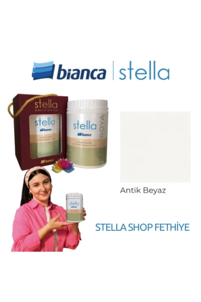 Bianca Stella Saf Akrilik Dönüşüm Boyası antik beyaz ürün görseli 1