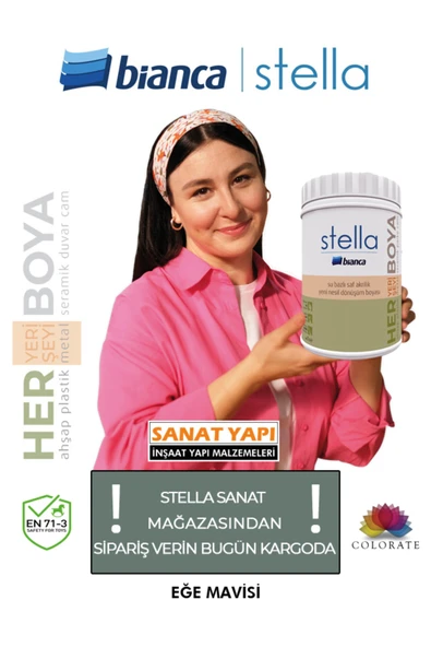 Bianca Stella Boya Yeni Renkler 1Lt Ege Mavisi ürün görseli 1