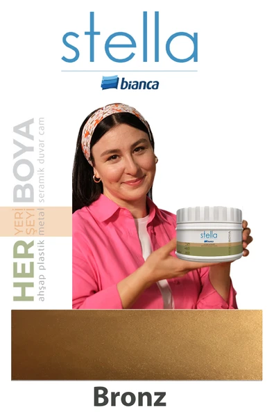 Bianca Stella Su Bazlı Saf Akrilik Boya 250 ML Metal Ve Ahşap Özel Renkler Bronz ürün görseli 1