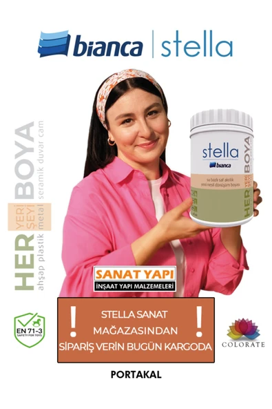 Bianca Stella Boya Yeni Renkler 1Lt Portakal ürün görseli 1