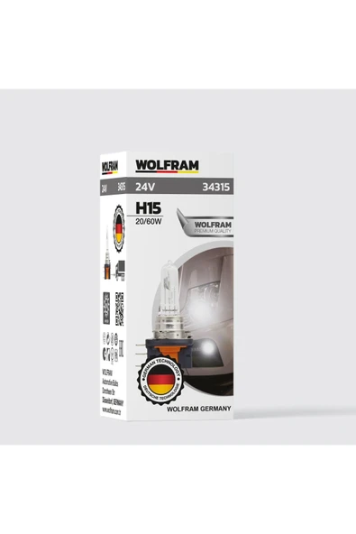 H15 Ampul Standart Işık 24V 20/60W - WOLFRAM 34315 ürün görseli 1