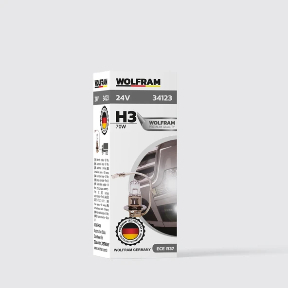H3 Ampul Standart Işık 24V 70W - WOLFRAM 34123 ürün görseli 1