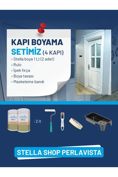 Bianca Stella Kapı Boyama Seti (4 Kapı) BEYAZ - Resim 2