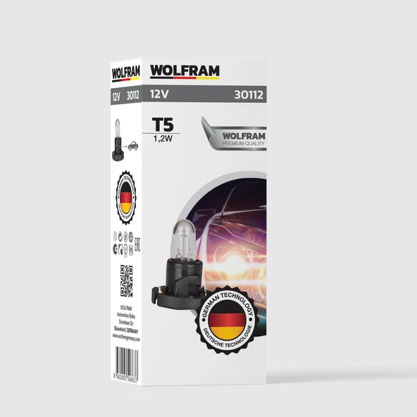 T5 Duylu Gösterge Ampulü Siyah 12V 1,2W (1 Paket 10 Adet) - WOLFRAM 30112 ürün görseli 1
