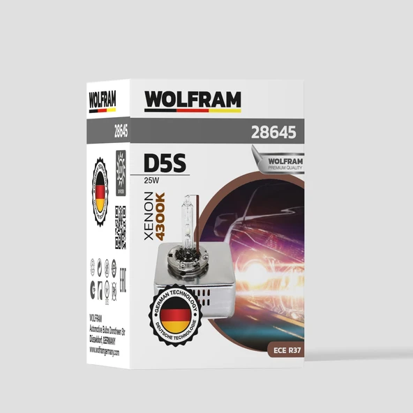 D5S Xenon Ampül Standart Işık Ultraviolet 12V 25W - WOLFRAM 28645 ürün görseli 1