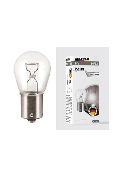 AMPUL P21W 24V 21W Tek Duy (10 ADET) - WOLFRAM 34793 ürün görseli 1