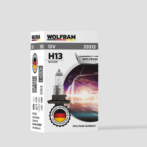H13 Ampul Standart Işık 12V 60/55W - WOLFRAM 29313 ürün görseli 1