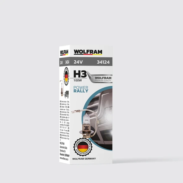 H3 Ampul Standart Işık 24V 100W - WOLFRAM 34124 ürün görseli 1