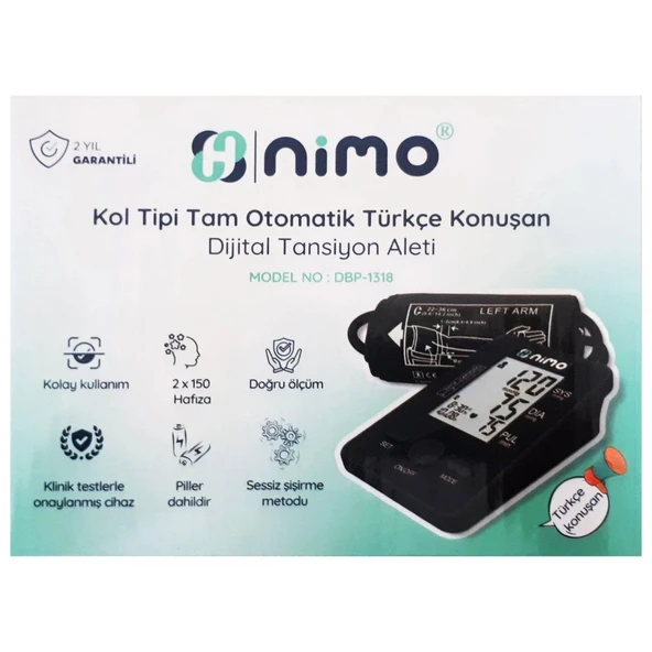 Nimo DBP-1318 Koldan Konuşan Dijital Tansiyon Aleti ürün görseli 1