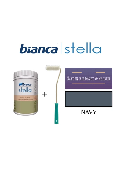 Bianca Stella Su Bazlı Akrilik Boya + Dekor Kadife Parmak Rulo Navy ürün görseli 1