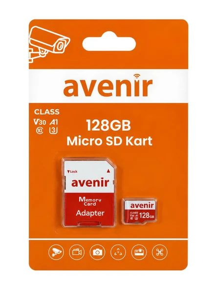 AVENİR 128GB U3 V30 A1 Ultra Hızlı Micro SD Kart ürün görseli 1