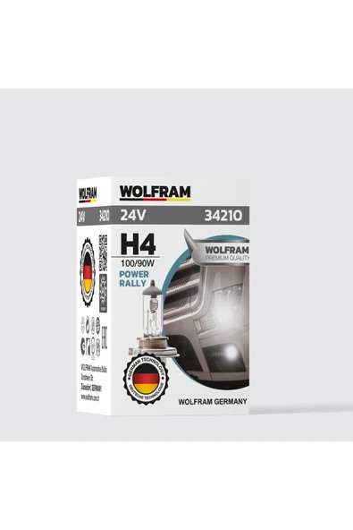 H4 Ampul Standart Işık Tablalı P45T 24V 100/90W - WOLFRAM 34210 ürün görseli 1
