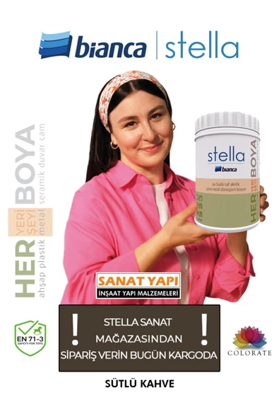 Bianca Stella Boya Yeni Renkler 1Lt Sütlü Kahve ürün görseli 1