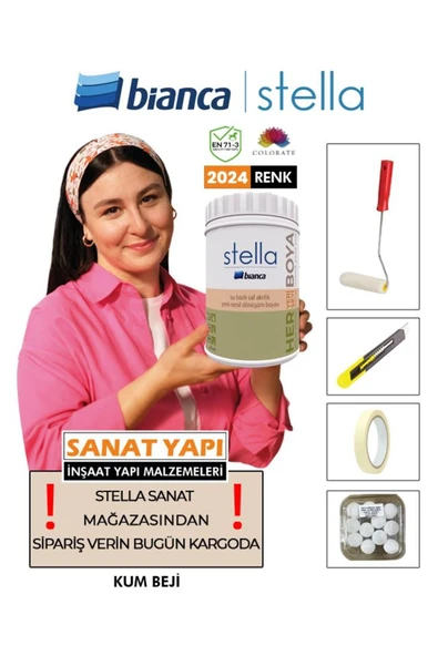Bianca Stella Boya Tekli Set ( Yardımcı Ürünlerle ) Kum Beji ürün görseli 1