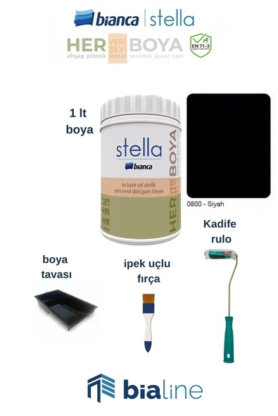 Bianca Stella Boya Seti Siyah ürün görseli 1
