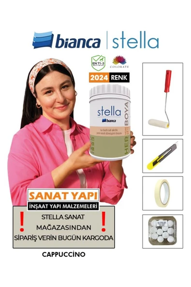 Bianca Stella Boya Tekli Set ( Yardımcı Ürünlerle ) Cappuccino ürün görseli 1