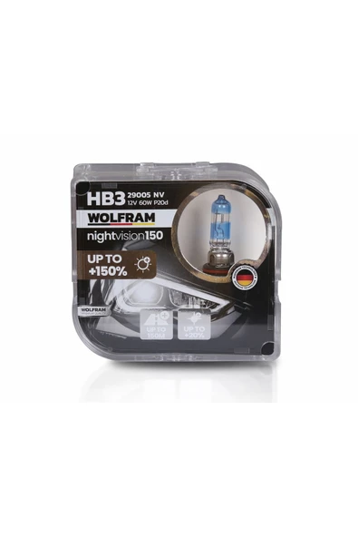 HB3 Ampül NV +%150 Fazla Işık ve %20 Beyaz Işık 12V 60W - WOLFRAM 29005 NV ürün görseli 1