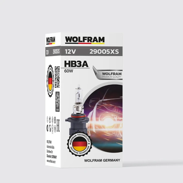 HB3A Ampul 9005 XS Standart Işık Düz Soket 12V 60W - WOLFRAM 29005 XS ürün görseli 1
