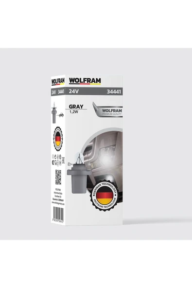 MF Duylu Gösterge Ampulleri Gri 24V 1,2W (1 Paket 10 Adet) - WOLFRAM 34441 ürün görseli 1