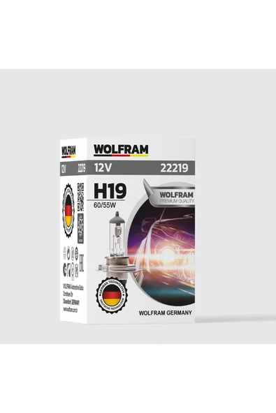 H19 Ampül Gümüş Kafa Yeni Nesil PU43T-3 12V 60/55W - WOLFRAM 22219 ürün görseli 1