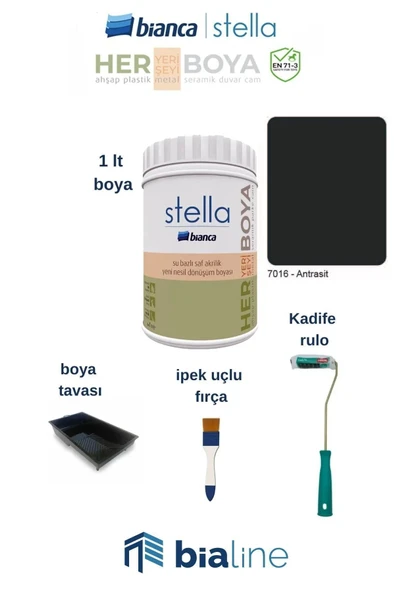 Bianca Stella Boya Seti Antrasit ürün görseli 1