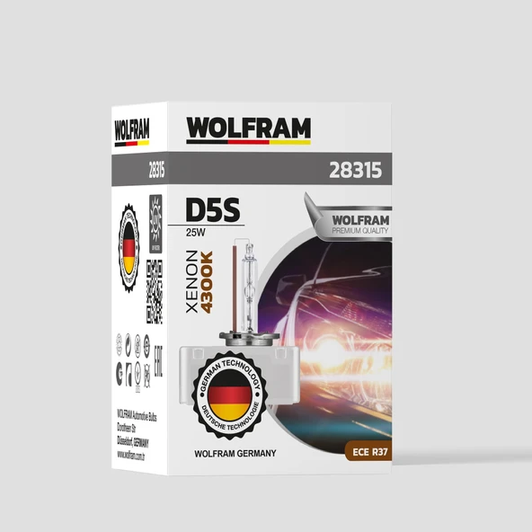 D5S Xenon Ampül Standart Işık 12V 25W - WOLFRAM 28315 ürün görseli 1