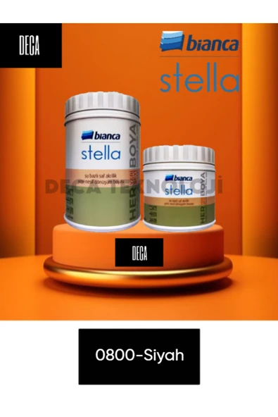 Bianca Stella Boya 1Lt-Siyah Dolap-Fayans-Cam-Plastik-Ahşap siyah ürün görseli 1