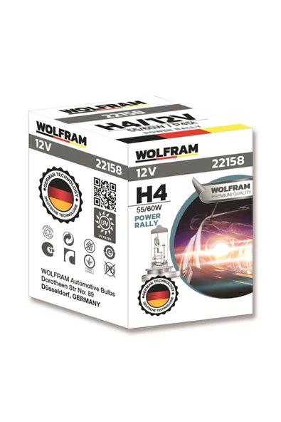 H4 Ampül Standart Işık Tablalı P45T 12V 55/60W - WOLFRAM 22158 ürün görseli 1