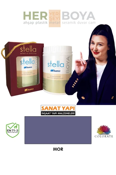 Bianca Stella Su Bazlı Akrilik Boya Mor Mor ürün görseli 1