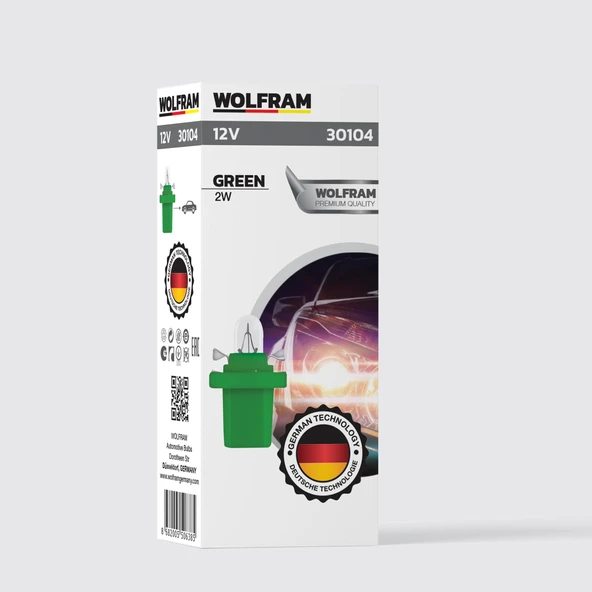 MFX Duylu Gösterge Ampulü Yeşil 12V 2W (10 Adet) - WOLFRAM 30104 ürün görseli 1