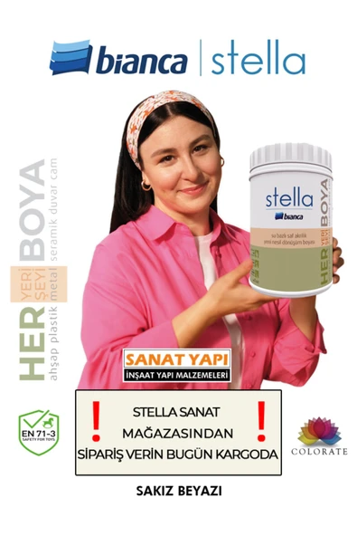 Bianca Stella Boya Yeni Renkler 1Lt Sakız Beyazı ürün görseli 1