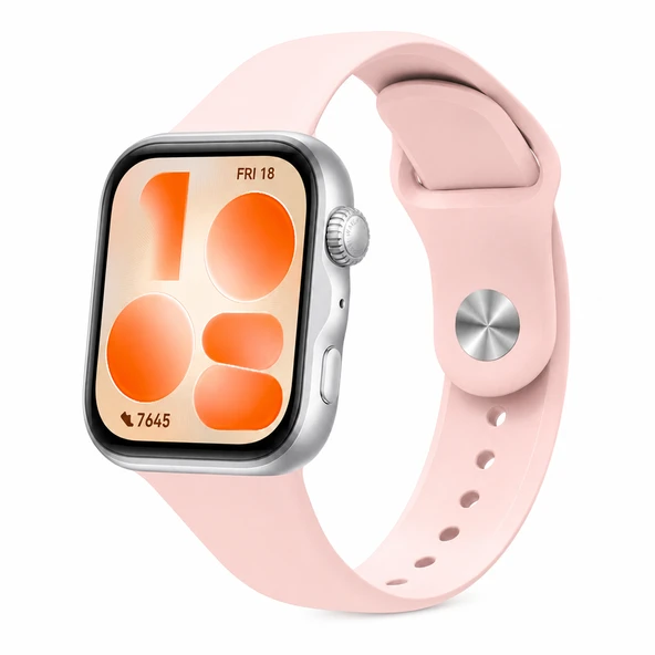 Huawei Watch Fit 5 İle Uyumlu PureLux Tam Uyumlu Yumuşak Soft Silikon Kordon  Pembe ürün görseli 1