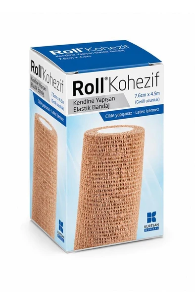 Roll Kohezif Kendine Yapışan 7.6cm x 4.5m Elastik Bandaj ürün görseli 1