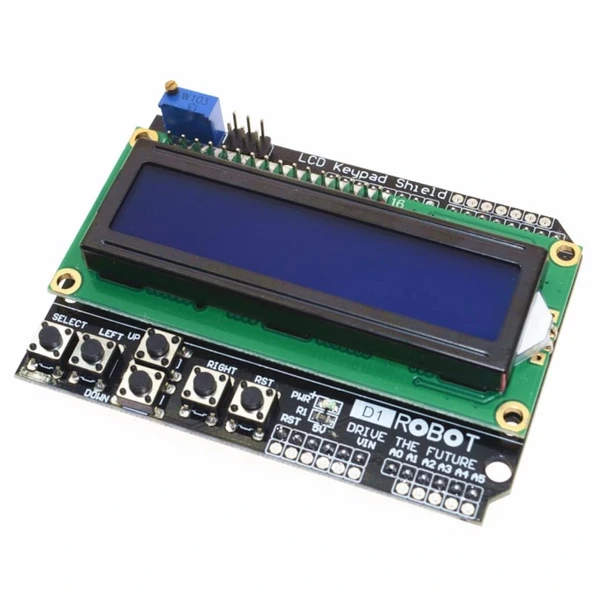 16x2 LCD Ekran ve Tuş Takım 1602 LCD Keypad Shield ürün görseli 1