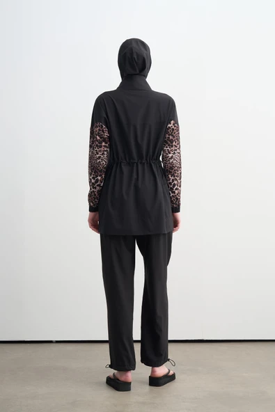 SW36.314 MOODBASİC LEOPARLI PARAOLU ÜÇLÜ TESETTÜR MAYO - Resim 6