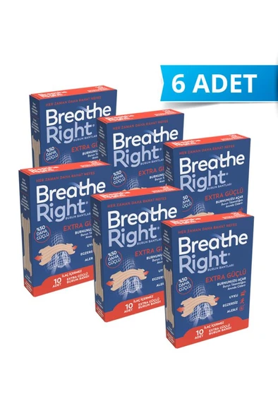 Breathe Right Burun Bandı Extra Güçlü 10’lu (Horlama ve Burun Tıkanıklığı İçin), 6 Kutu ürün görseli 1