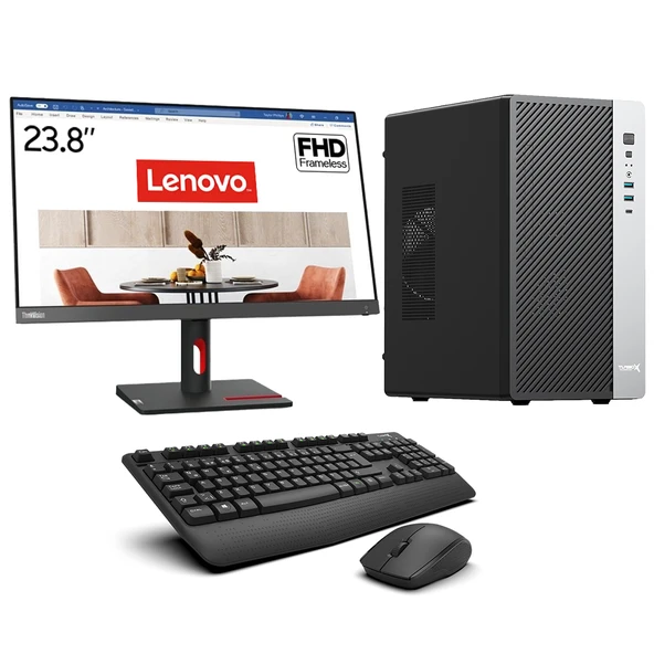 Turbox Tx9458 i5 12400F 16GB DDR4 256GB NVMe 2GB GT730 GDR5 23.8 Lenovo Kurumsal Ofis Oem Paket ürün görseli 1
