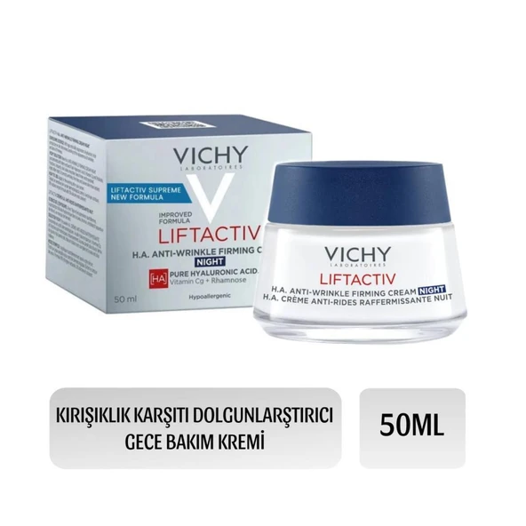 Vichy Liftactiv H.A Kırışıklık Karşıtı Dolgunlaştırıcı ''GECE'' Bakım Kremi 50 Ml - SKT:04/2028 ürün görseli 1