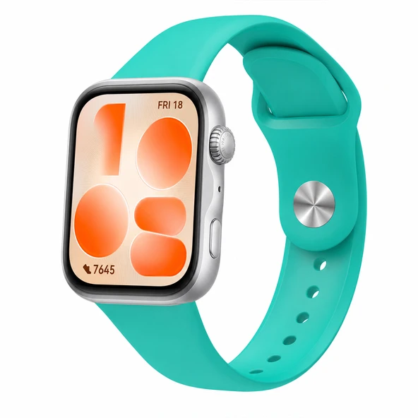 Huawei Watch Fit 5 İle Uyumlu PureLux Tam Uyumlu Yumuşak Soft Silikon Kordon  Turkuaz ürün görseli 1