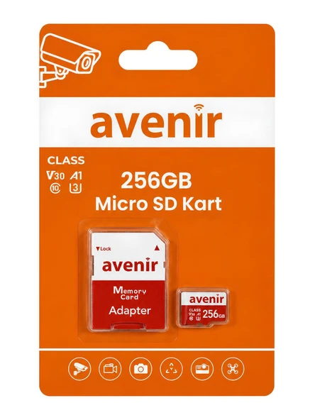 AVENİR 256GB U3 V30 A1 Ultra Hızlı Micro SD Kart ürün görseli 1