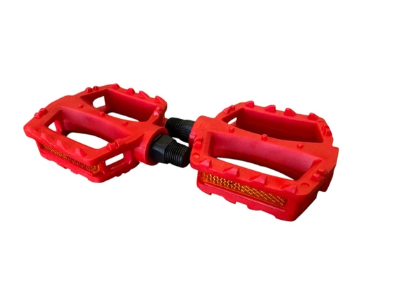Pedal MX-P620 BMX Reflektörlü Bisiklet Pedalı Plastik Dış Yüzey Kırmızı Çocuk Bisiklet Pedal ürün görseli 1