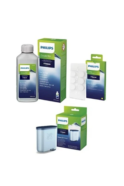 Philips Ca6700/10 Espresso Makinesi Kireç Temizleme Solüsyonu , Yağ Çözücü Tablet ve Apuaclean 3'lü Set ürün görseli 1